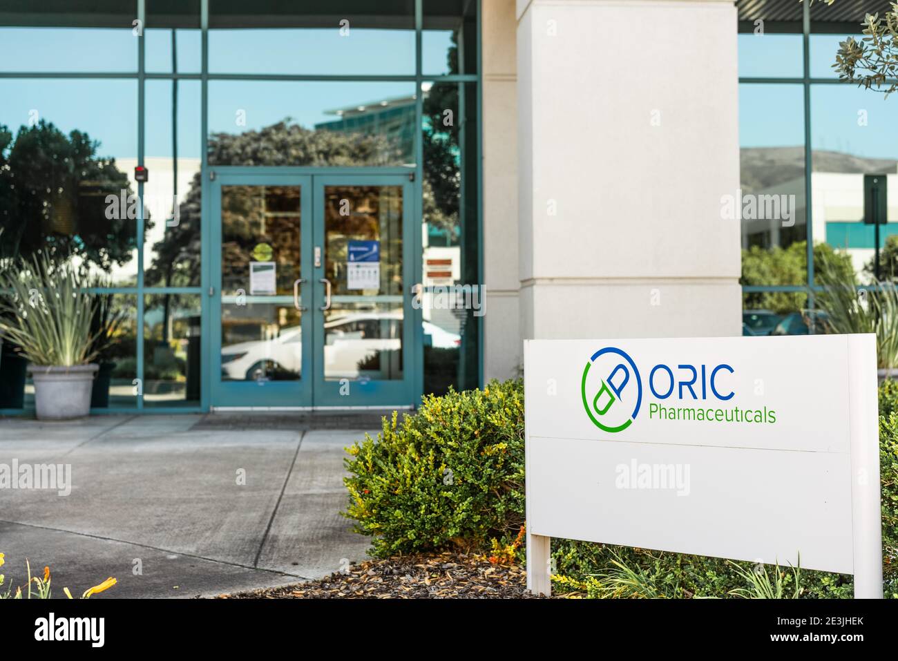 Set 21, 2020 South San Francisco / CA / USA - sede CENTRALE ORICA in Silicon Valley; ORIC Pharmaceuticals, Inc. Opera come azienda biotecnologica che Foto Stock