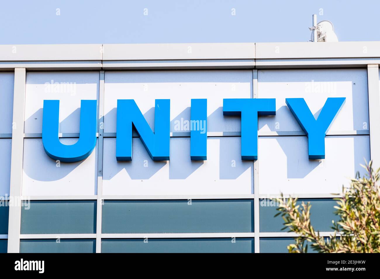 Set 21, 2020 South San Francisco / CA / USA - Unity Biotechnology logo presso la loro Silicon Valley sede; Unity Biotechnology è una società di startup Foto Stock