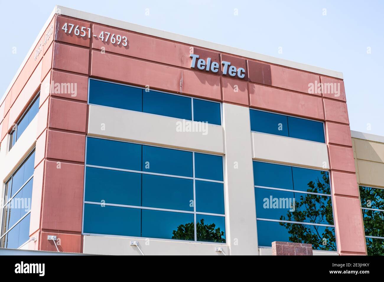 Set 17, 2020 Fremont / CA / USA - TeleTec sede centrale in Silicon Valley; TeleTec Electronics Corporation è specializzata in assemblaggio di cavi e fili personalizzati Foto Stock