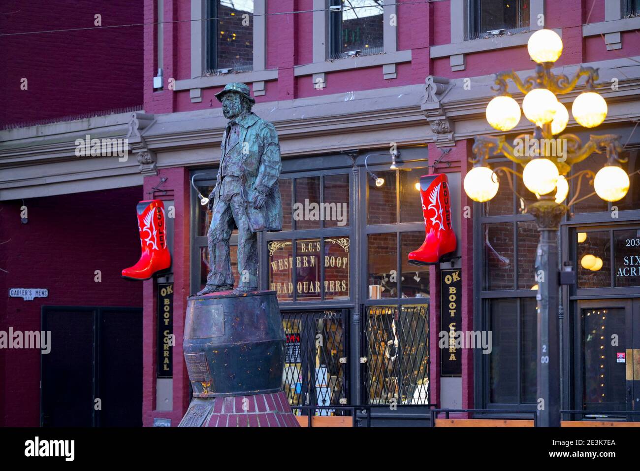 Jack gassosa statua, Gastown, Vancouver, British Columbia, Canada Foto Stock