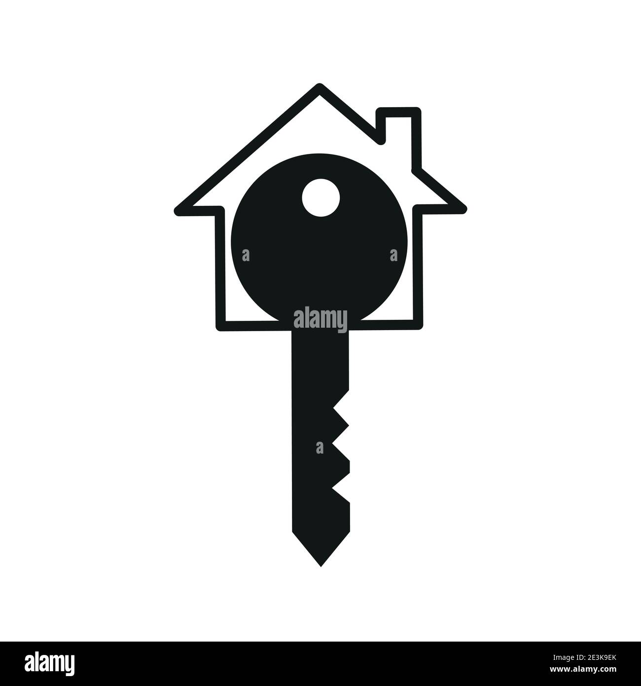 Simbolo della chiave della casa isolato sull'illustrazione vettoriale bianca EPS10 Illustrazione Vettoriale