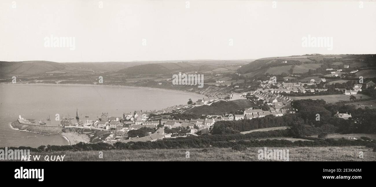 Fotografia d'epoca del XIX secolo: porto a Newquay, Cornovaglia? Foto Stock