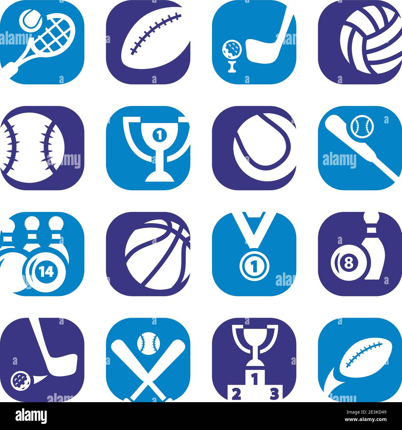 Elegante set di icone sportive colorate creato per dispositivi mobili, Web e applicazioni. Illustrazione Vettoriale