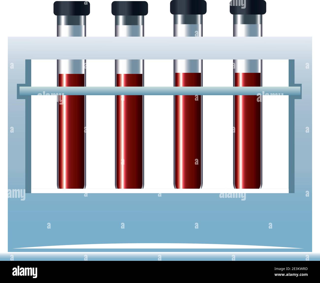 set di provette per analisi con icone del sangue disegno vettoriale Illustrazione Vettoriale