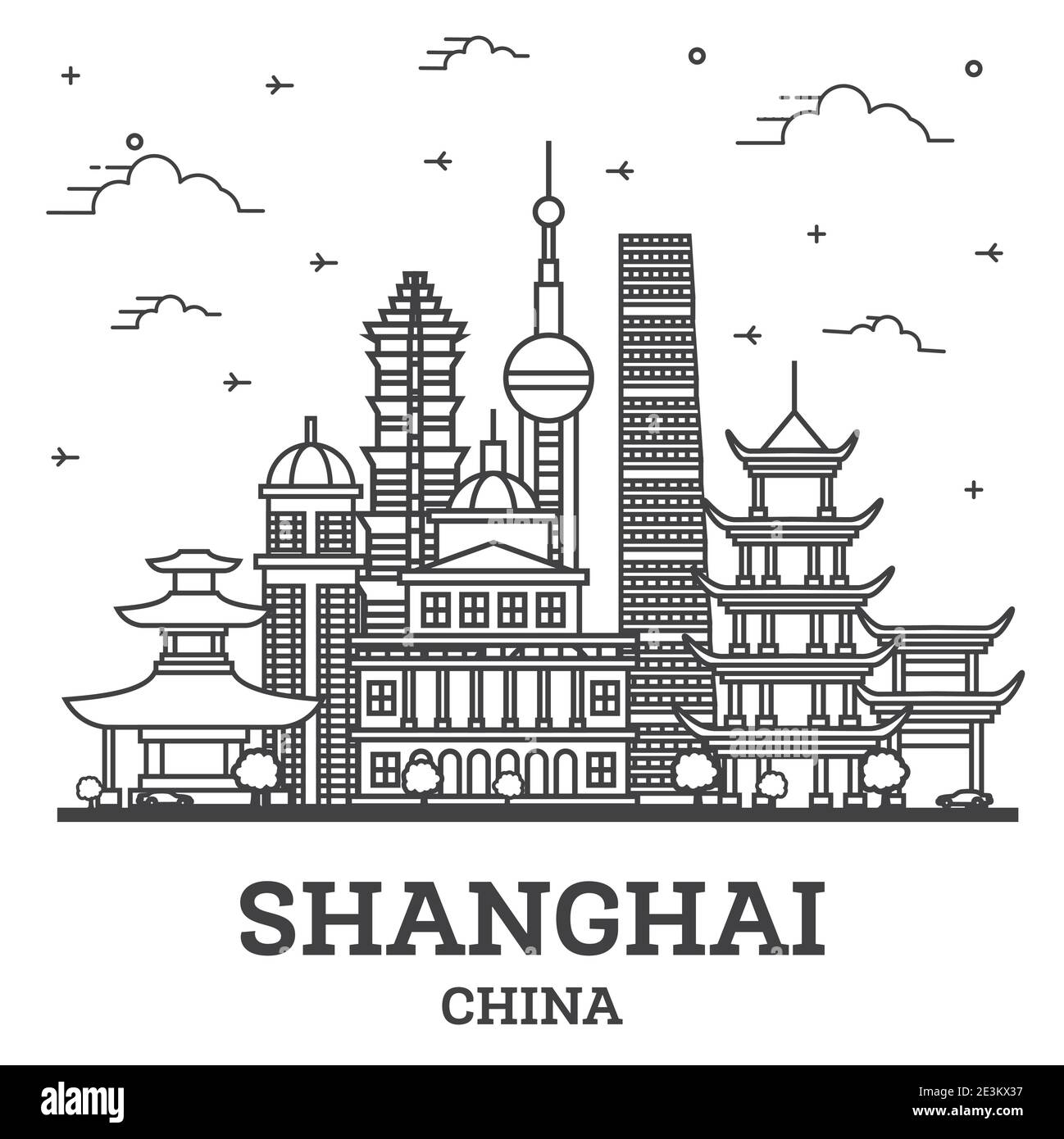 Punti di riferimento di shanghai Immagini Vettoriali Stock - Alamy