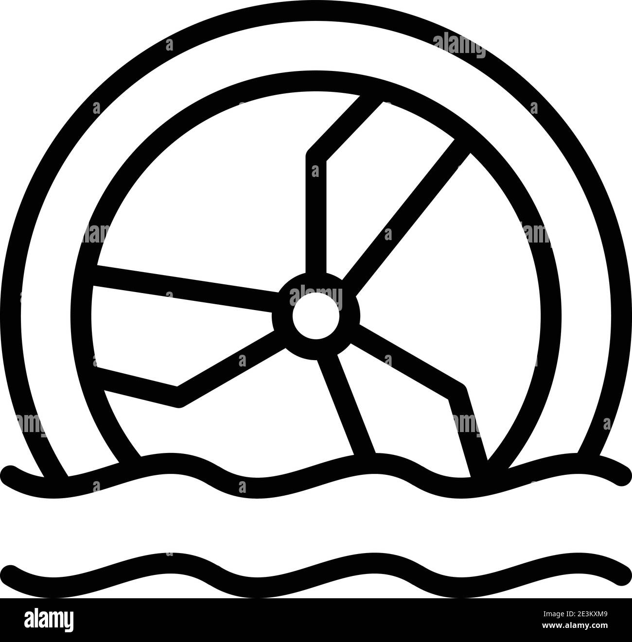 Icona ruota termica di potenza idrostatica. Contorno motore idro ruota termica icona vettore per web design isolato su sfondo bianco Illustrazione Vettoriale