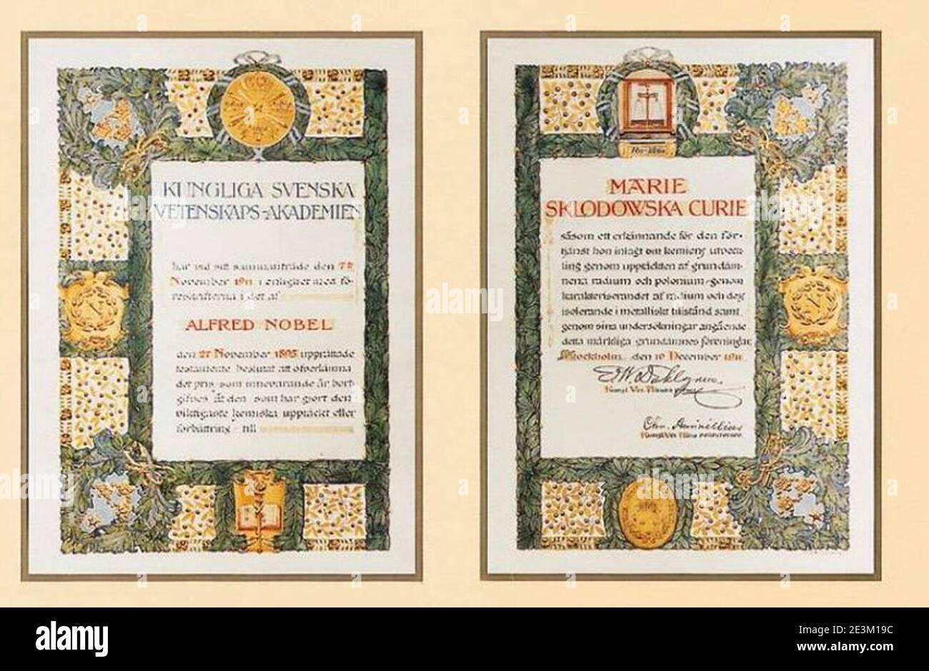 Premio Nobel per la chimica di Marie SK odowska-Curie 1911. Foto Stock