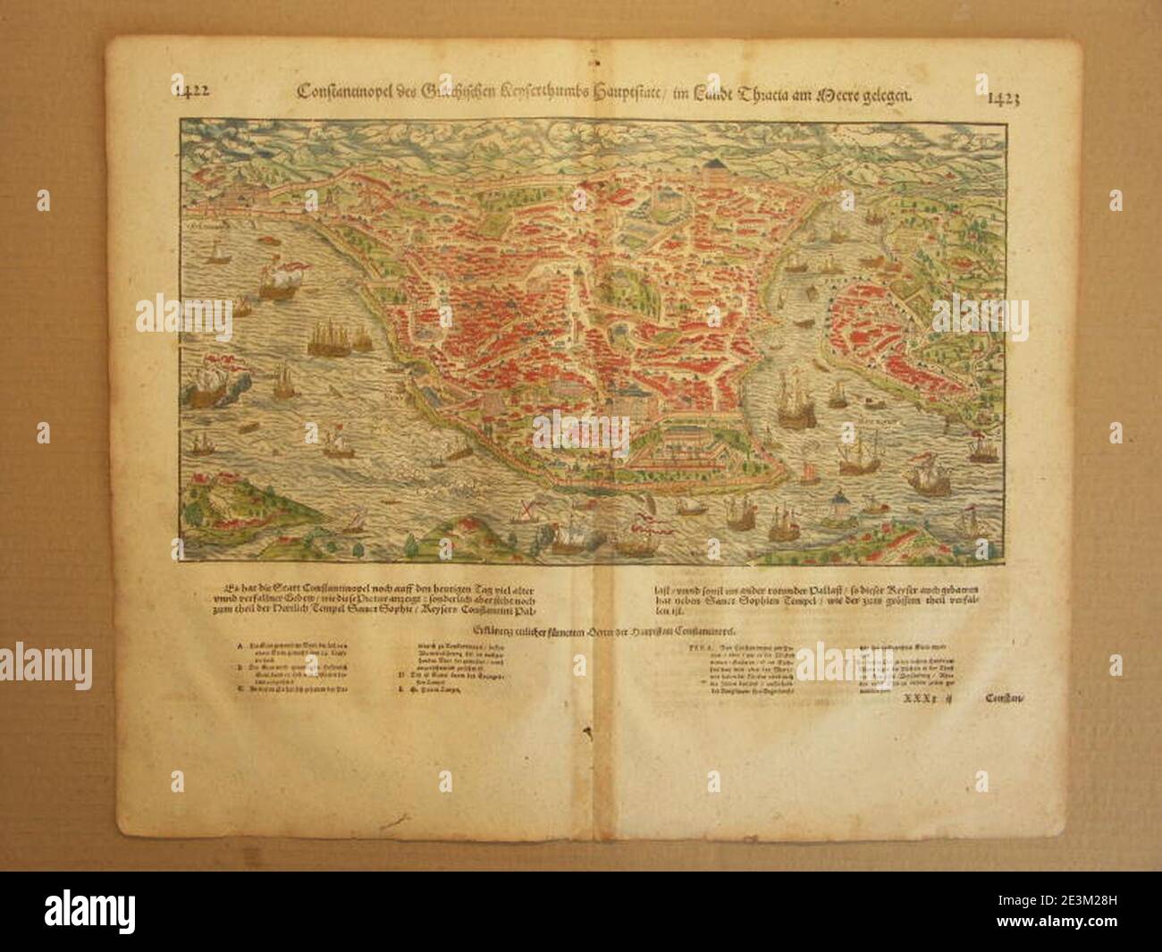 Mappa di Bisanzio (1600). Foto Stock