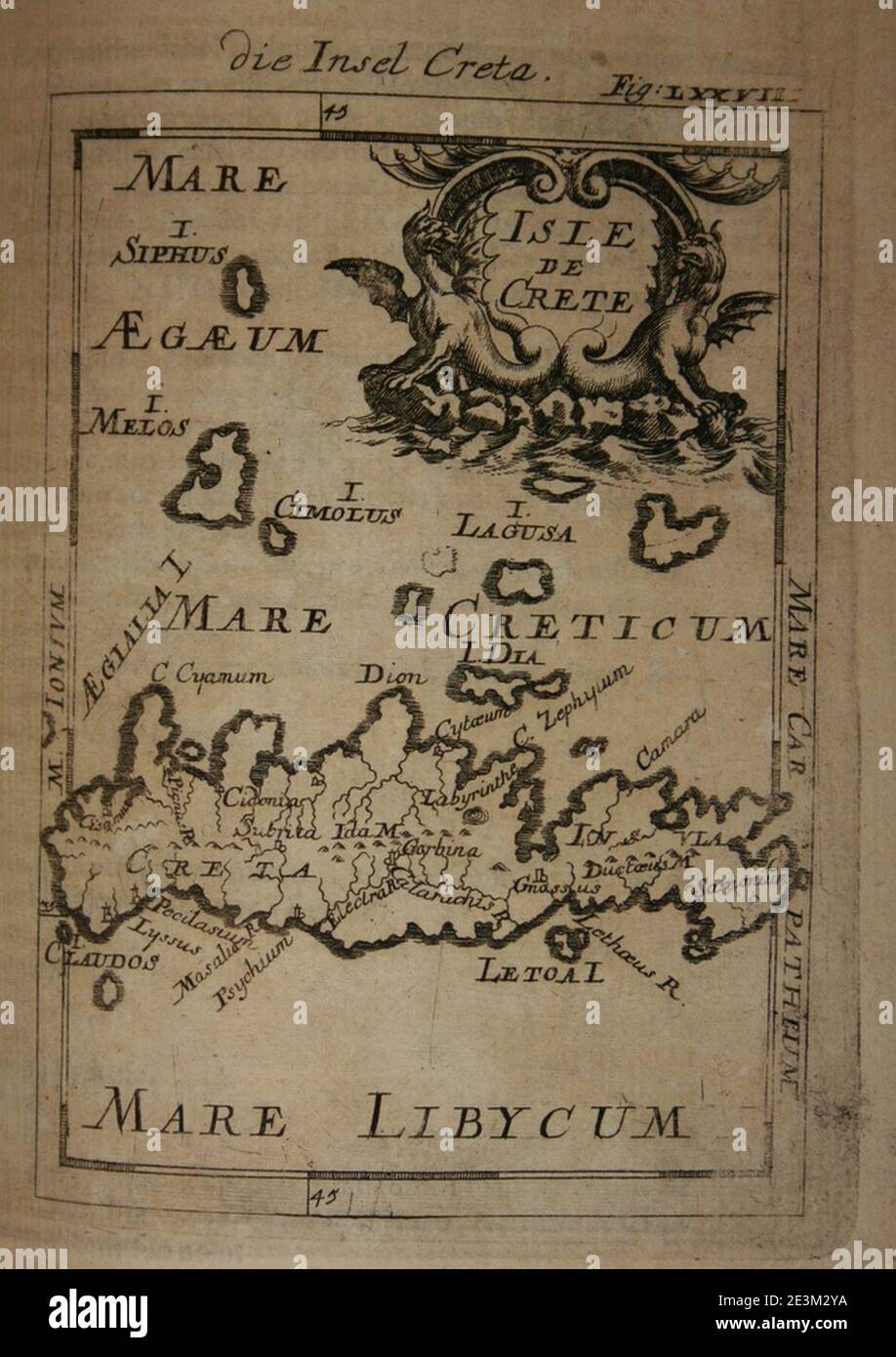 Mappa di Creta, 1685. Foto Stock
