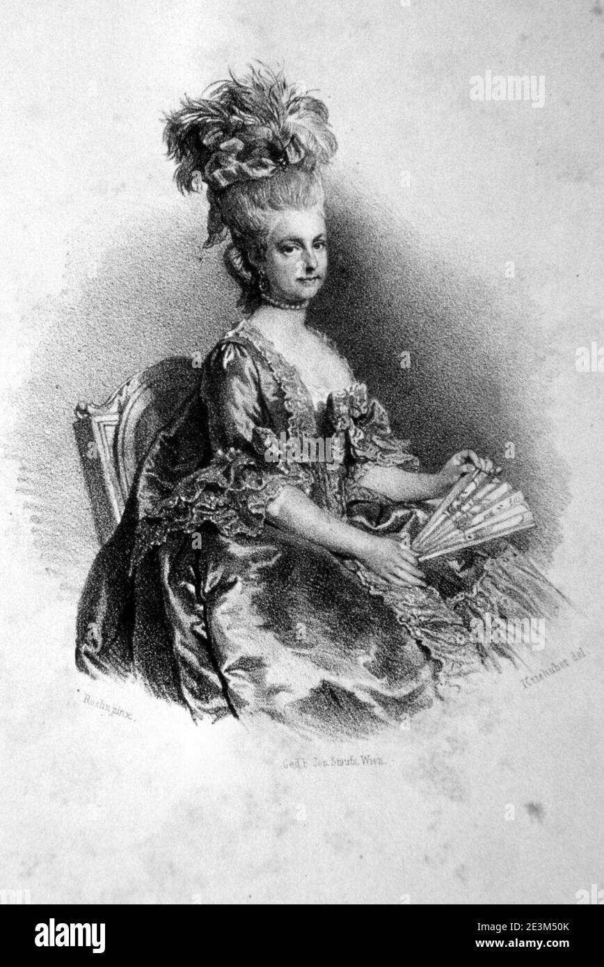 Maria Christina von Österreich Litho 1. Foto Stock