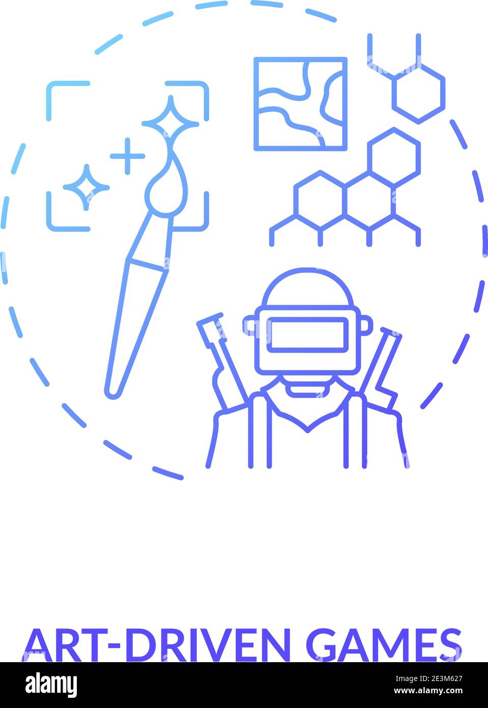 Icona del concetto di gioco basato sull'arte Illustrazione Vettoriale