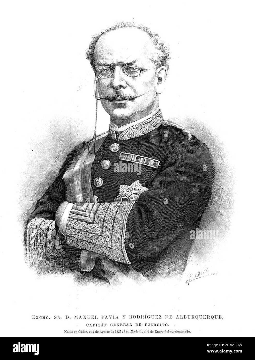 Manuel Pavía, en la Ilustración Española y americana. Foto Stock