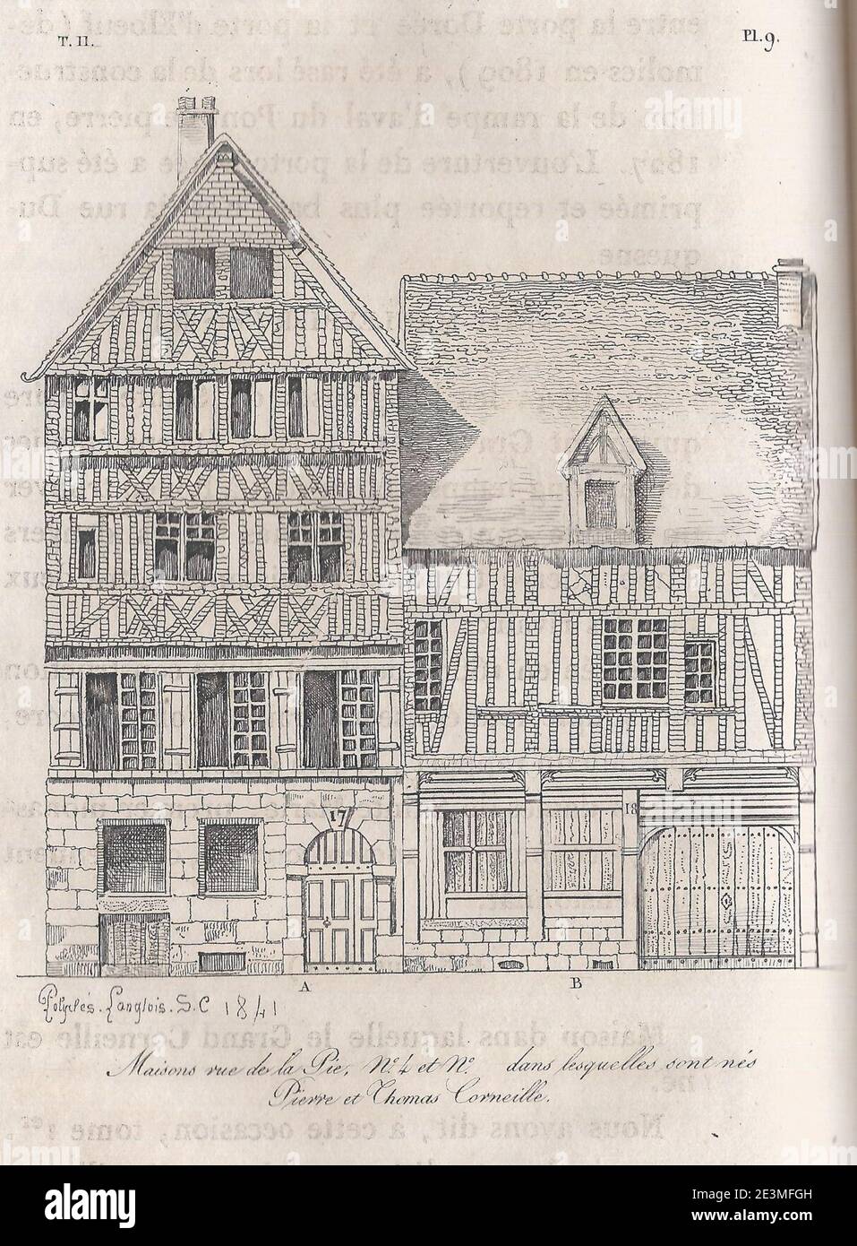 Maisons rue de la Pie n°4 et n° dans lesquelles sont nés Pierre et Thomas Corneille. Foto Stock