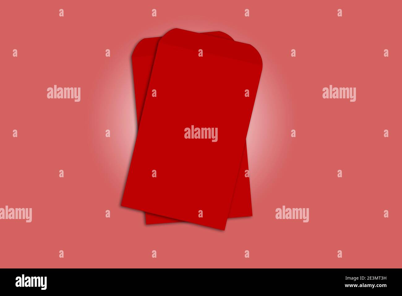 Pila di buste rosse (Angpao) con sfondo colorato. Felice anno nuovo cinese Foto Stock