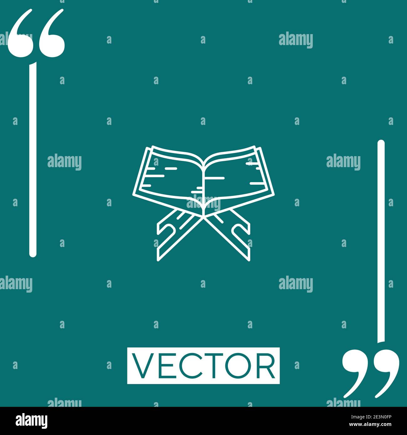 Icona vettore di quran rehal icona lineare. Linea tratto modificabile Illustrazione Vettoriale