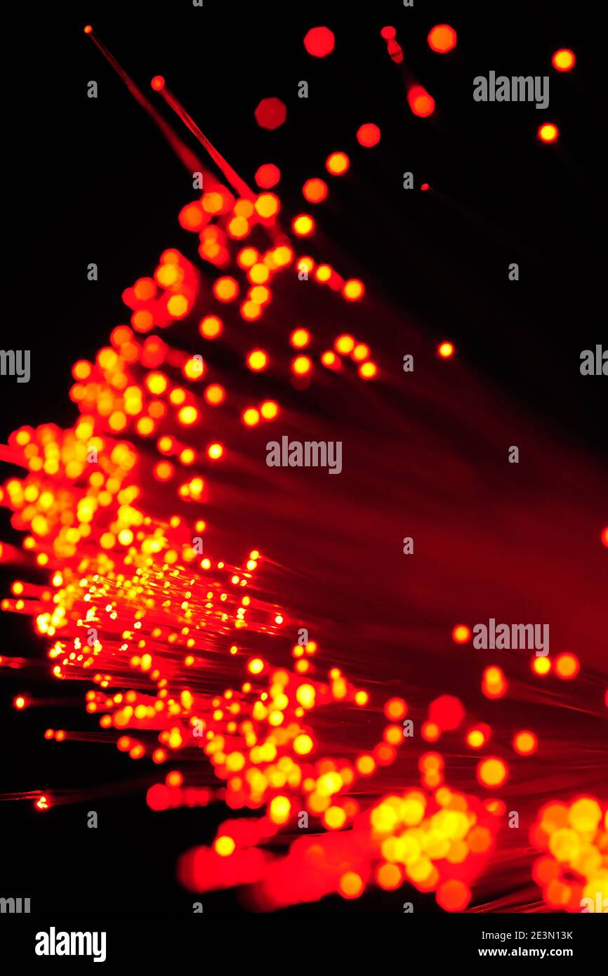 Fibra ottica foto con dettagli e gli effetti di luce. Foto Stock