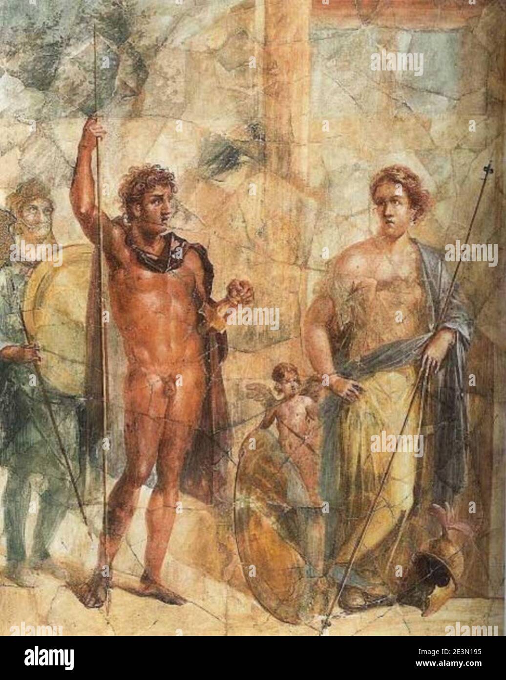 Matrimonio di Alessandro e Statira come Ares e Afrodite, affresco, ca. 69 m. C., copia dopo Aetion. Antiquarim, Pompei. Foto Stock