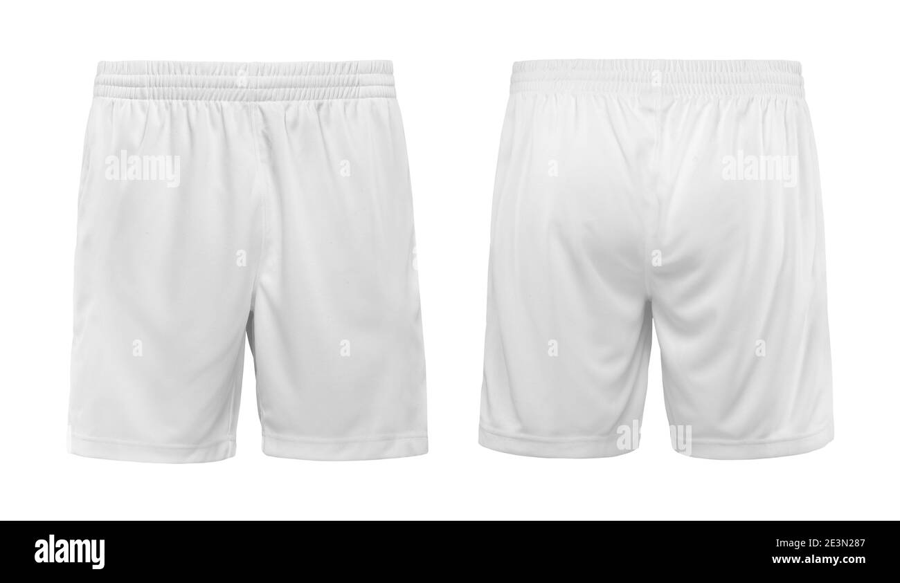 Pantaloni bianchi corti isolati su sfondo bianco Foto stock - Alamy