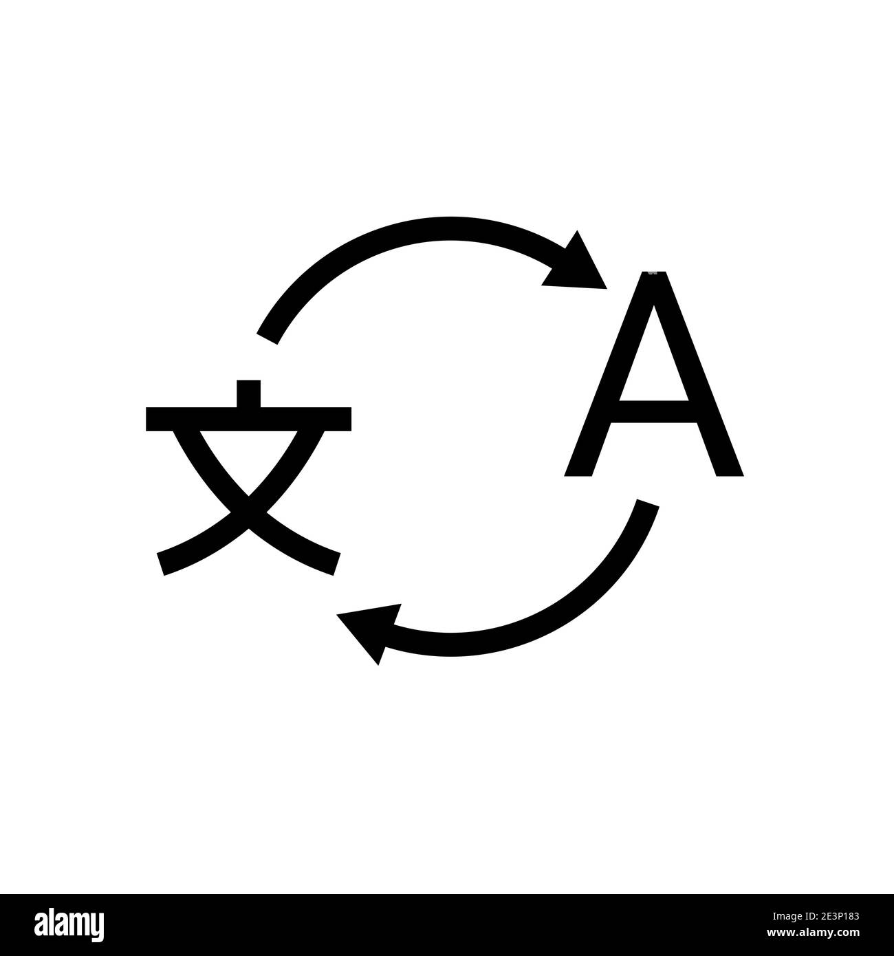 Multilingue inglese diverse traducete il logo del servizio di lingue delle icone Illustrazione Vettoriale