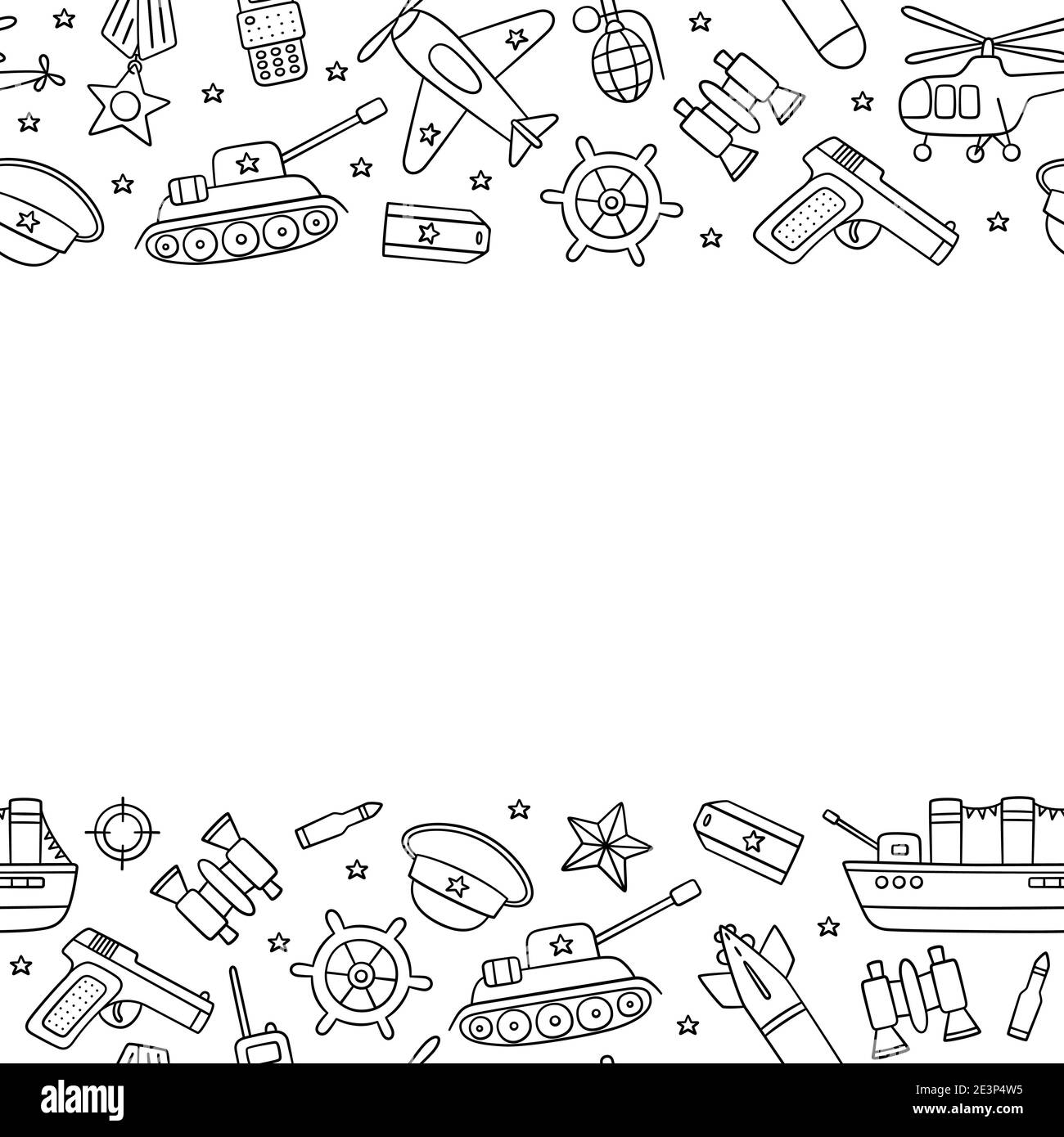 Modello senza giunture per il Defender of the Fatherland Day 23 febbraio e il giorno della Vittoria 9 maggio. Illustrazione Vettoriale