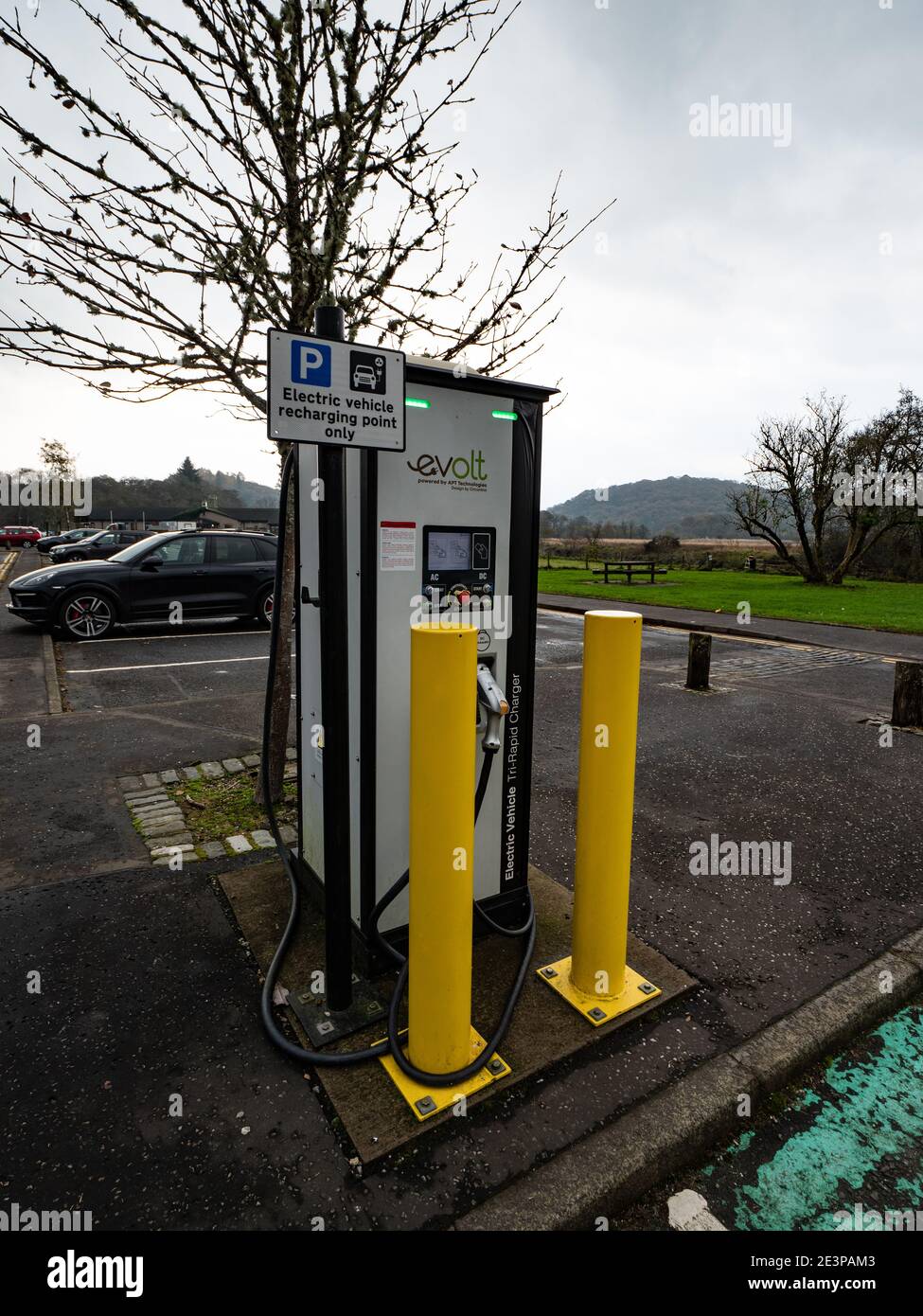 Punto di ricarica del veicolo elettrico Evolt Foto Stock