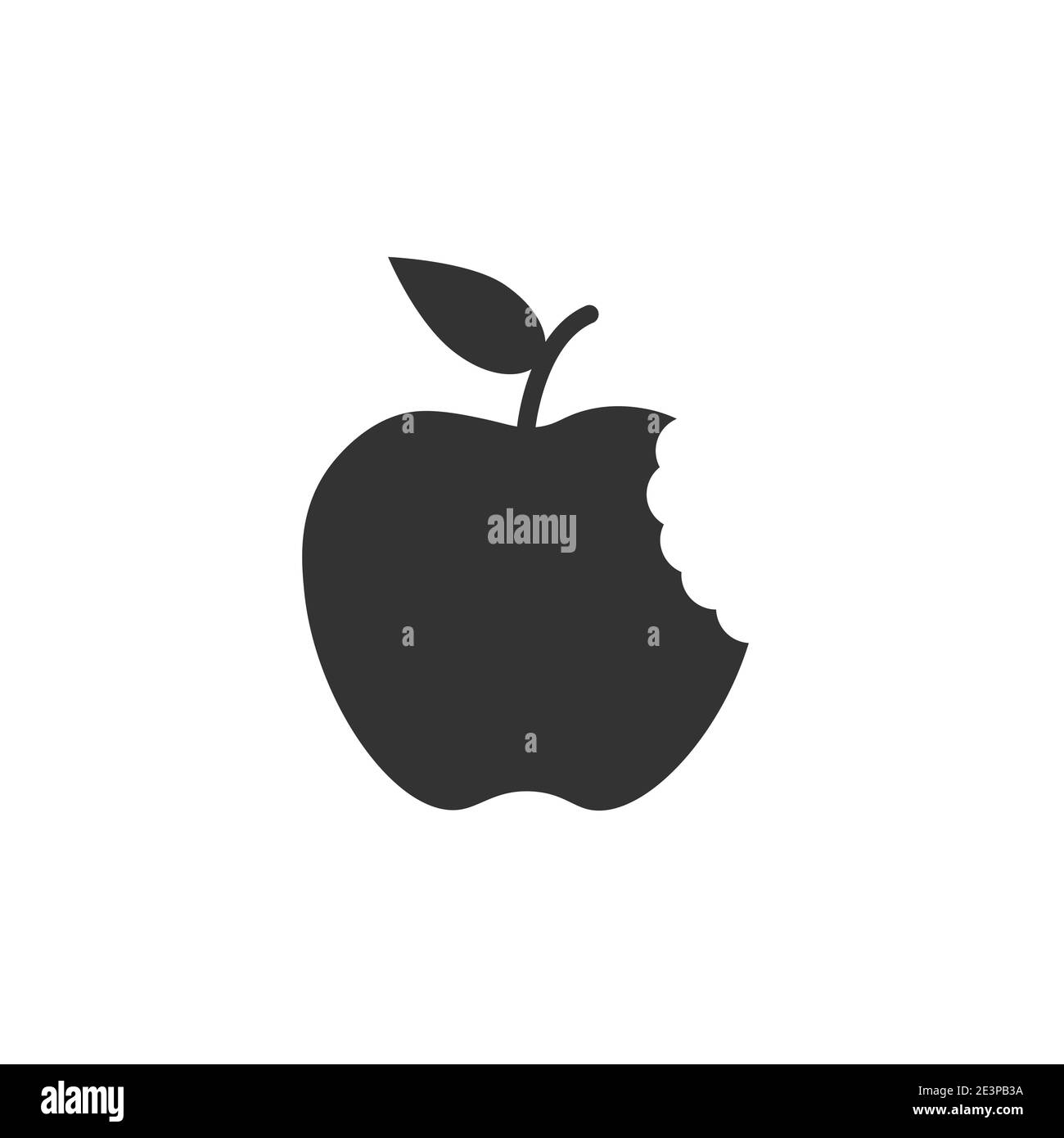 Icona vettore di morso Apple. Apple nutrizione mangiare sano pittogramma logo Illustrazione Vettoriale