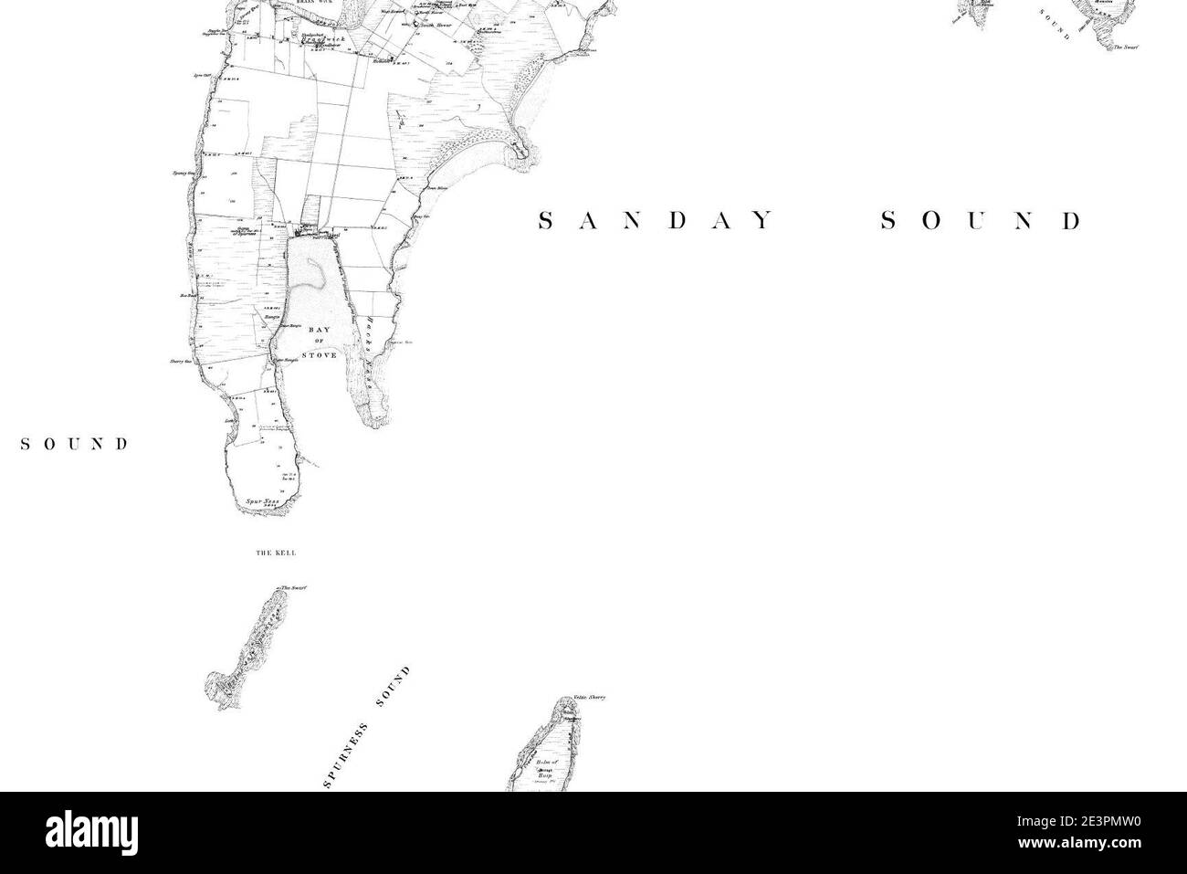 Mappa del foglio di Orkney 087, indagine sulle ordinanze, 1882. Foto Stock