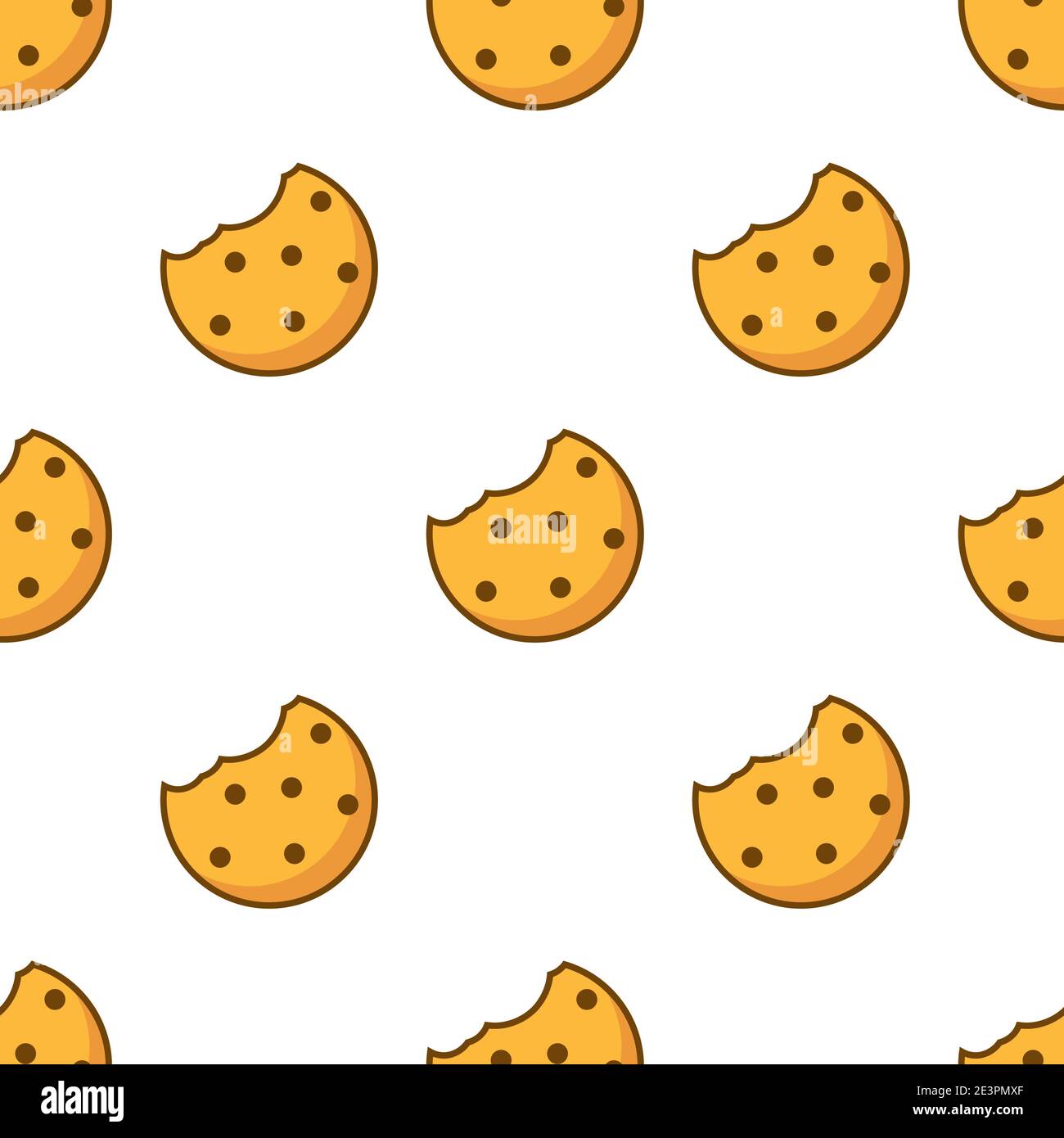 Bite cookie pattern chip biscotto sfondo senza cuciture. Icona del cookie Cracker motivo vettoriale crunch Illustrazione Vettoriale Bite cookie pattern chip biscotto sfondo senza cuciture. Icona del cookie Cracker motivo vettoriale crunch Illustrazione Vettoriale