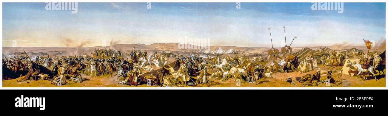 Il sequestro e l'incursione del campo di Abd al-Qadir nel 1843, dipinto di Horace Vernet, 1844 Foto Stock