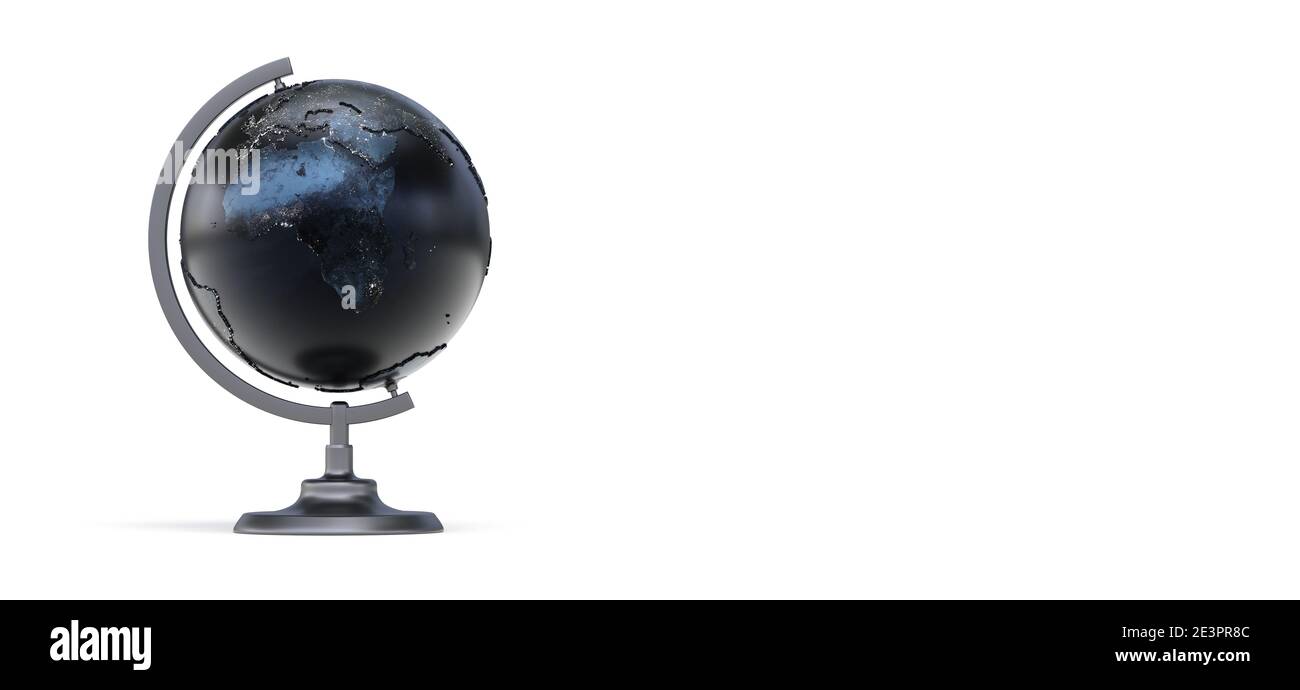 Sfondo bianco globo terrestre - rendering 3D Foto Stock