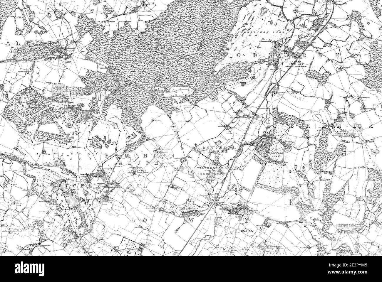 Mappa del foglio Kent 055, indagine sulle ordinanze, 1869-1882. Foto Stock