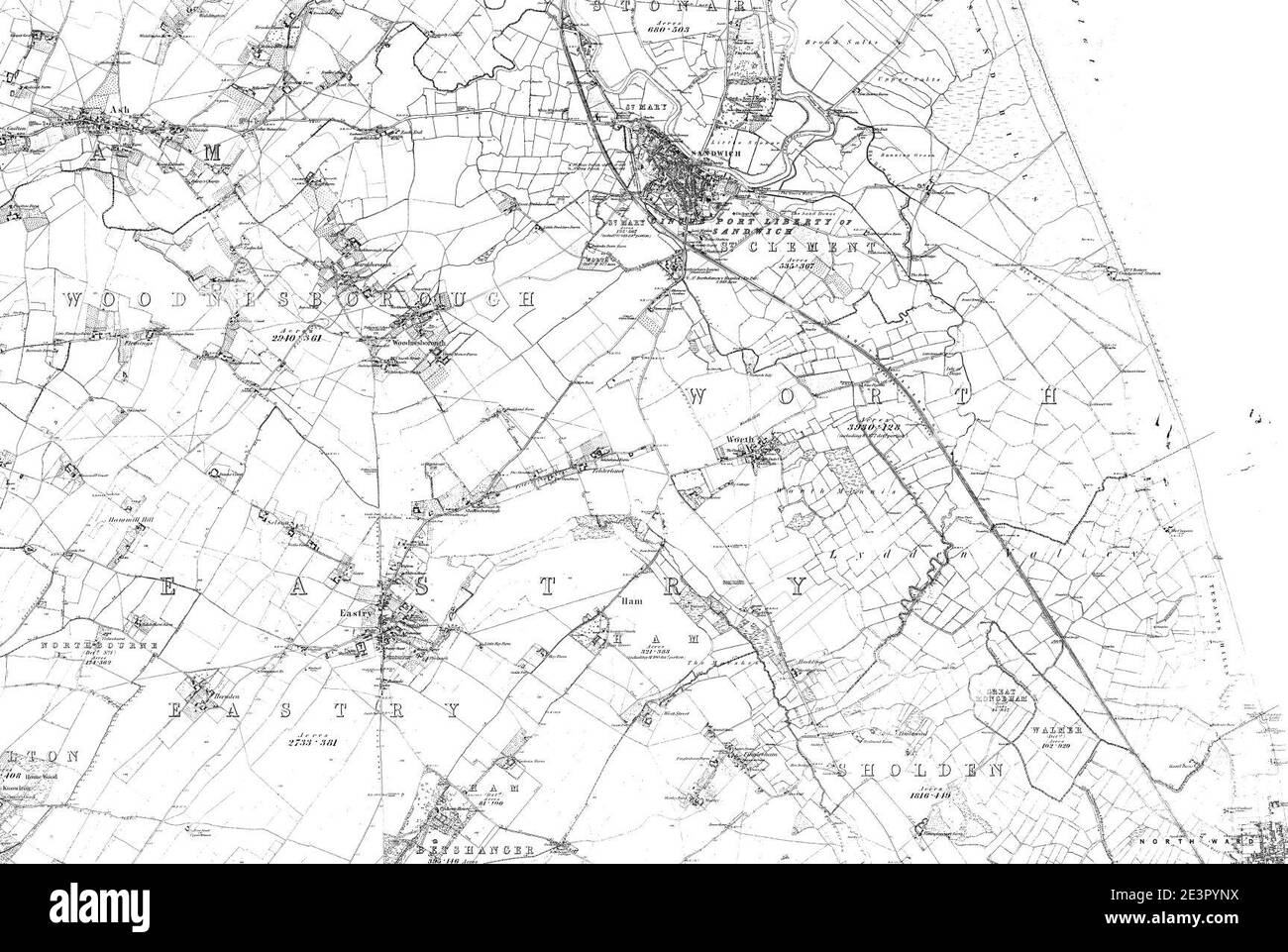 Mappa del foglio Kent 048, indagine sulle ordinanze, 1869-1882. Foto Stock