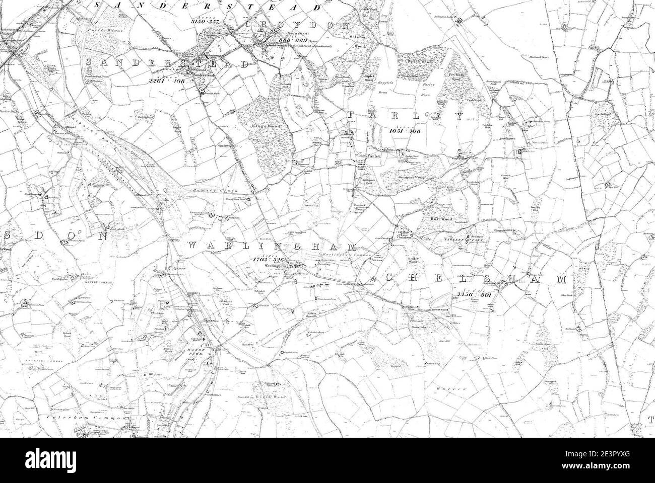 Mappa del foglio Kent 027, indagine sulle ordinanze, 1869-1882. Foto Stock