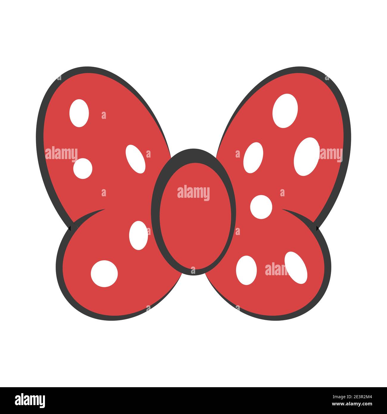 Prua farfalla rossa, vettore capelli decorazione meme rosso prua bianco punto polka Illustrazione Vettoriale