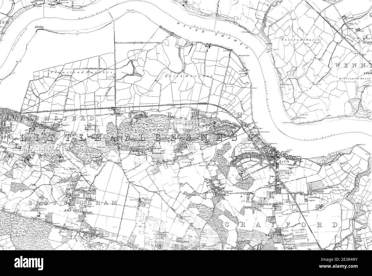 Mappa del foglio Essex 082, Ordnance Survey, 1872-1890. Foto Stock