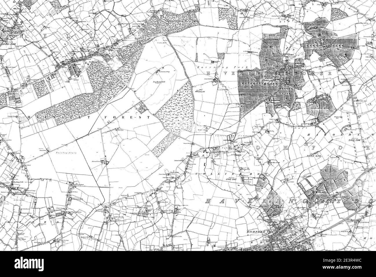Mappa del foglio Essex 066, Ordnance Survey, 1872-1890. Foto Stock