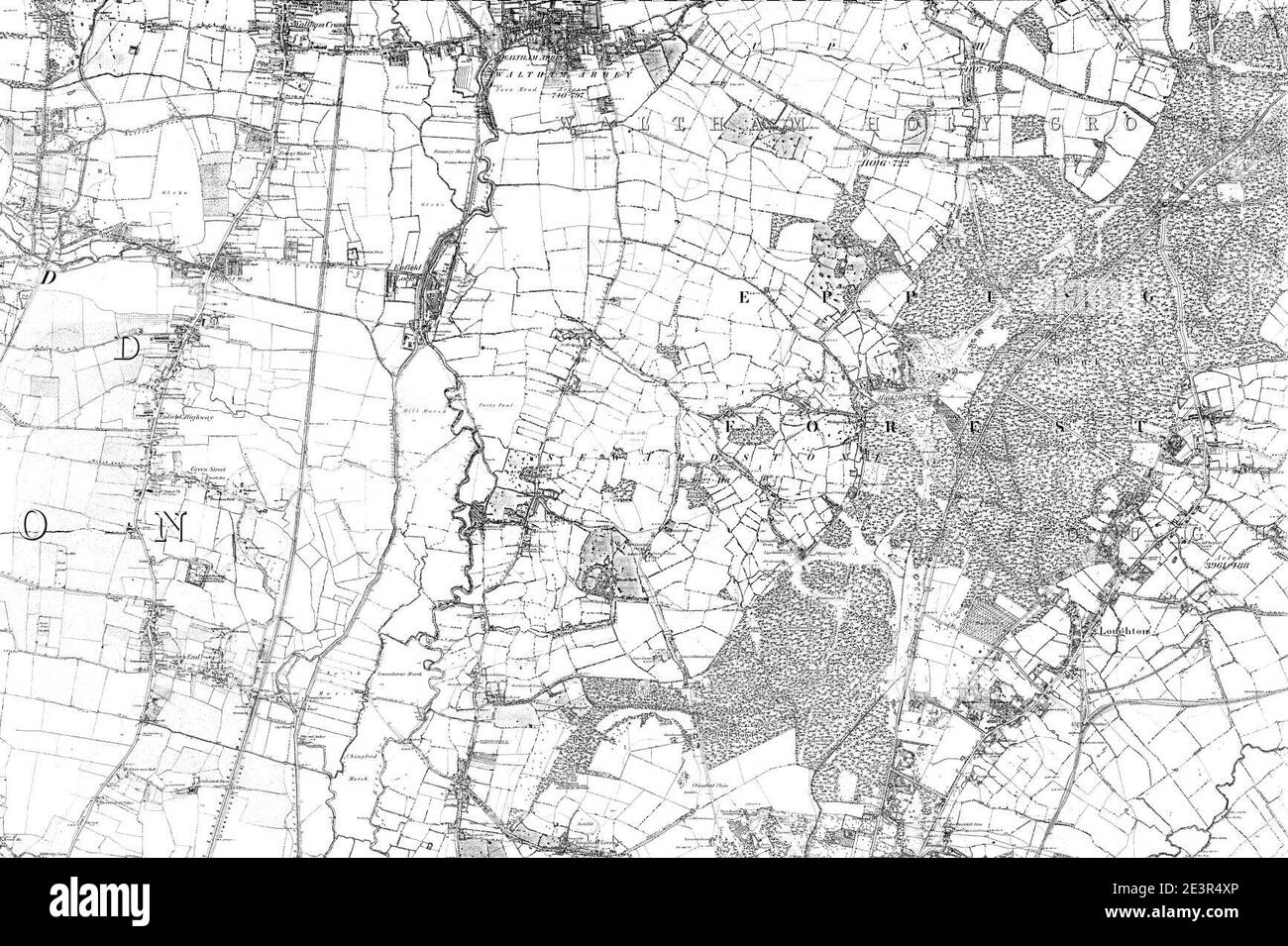 Mappa del foglio Essex 057, Ordnance Survey, 1872-1890. Foto Stock
