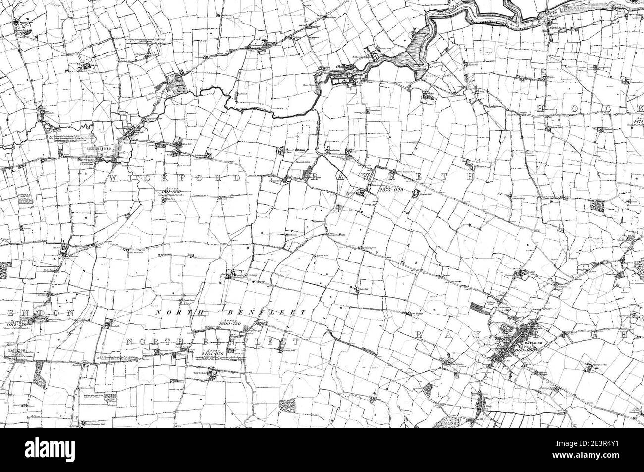 Mappa del foglio Essex 069, Ordnance Survey, 1872-1890. Foto Stock
