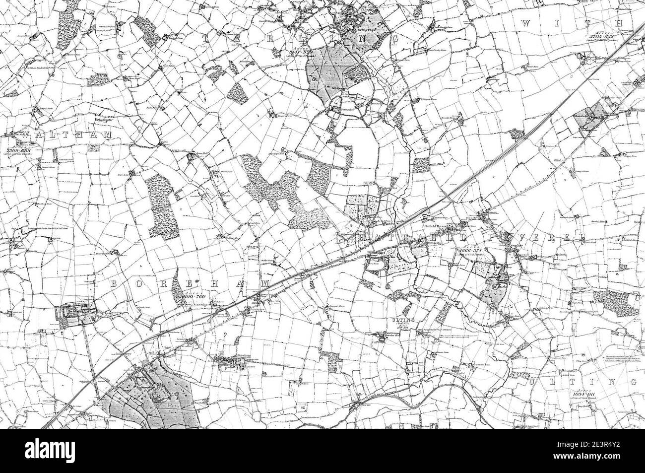Mappa del foglio Essex 044, Ordnance Survey, 1872-1890. Foto Stock