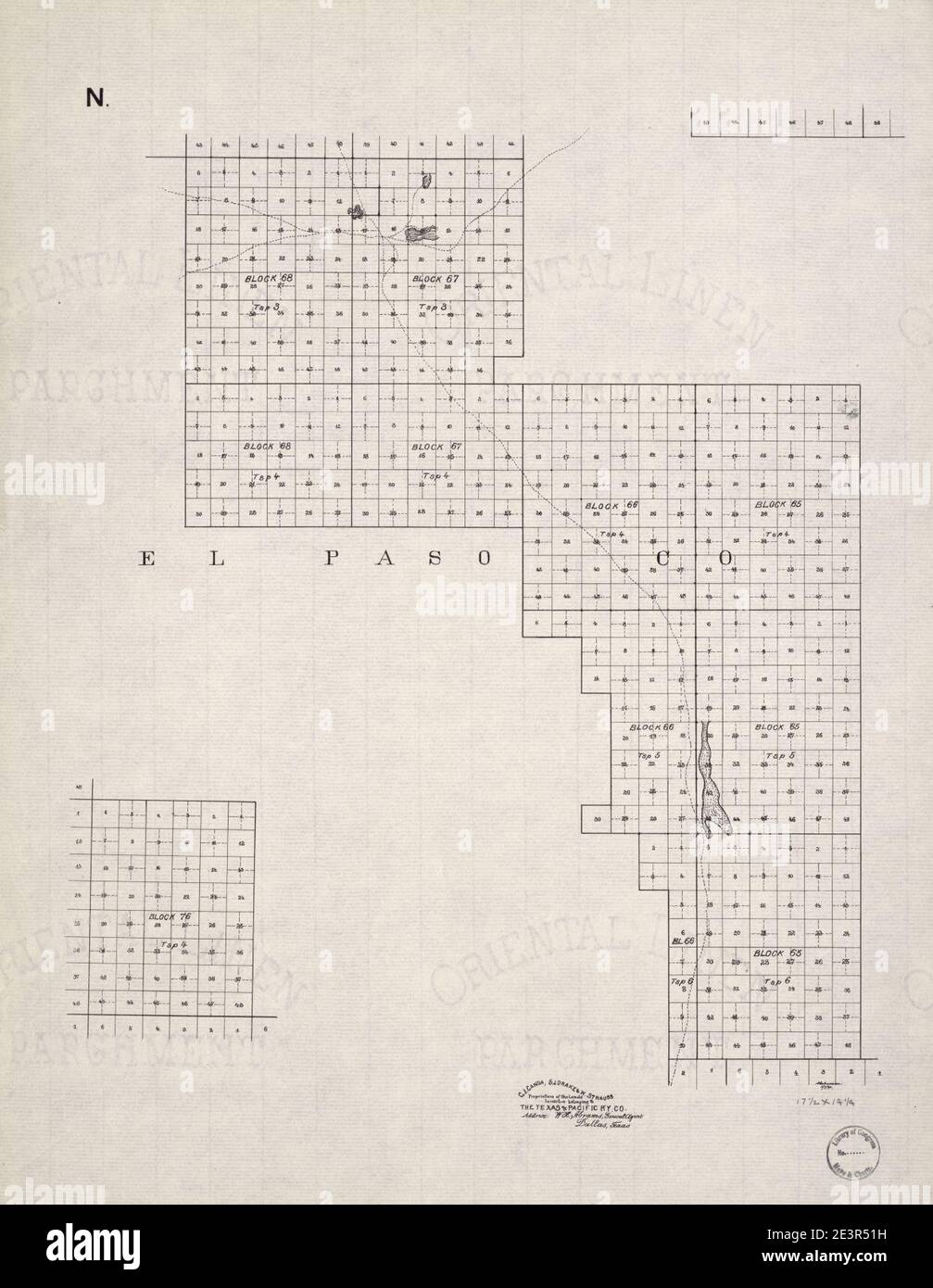 Mappa della contea di El Paso, Texas Foto Stock