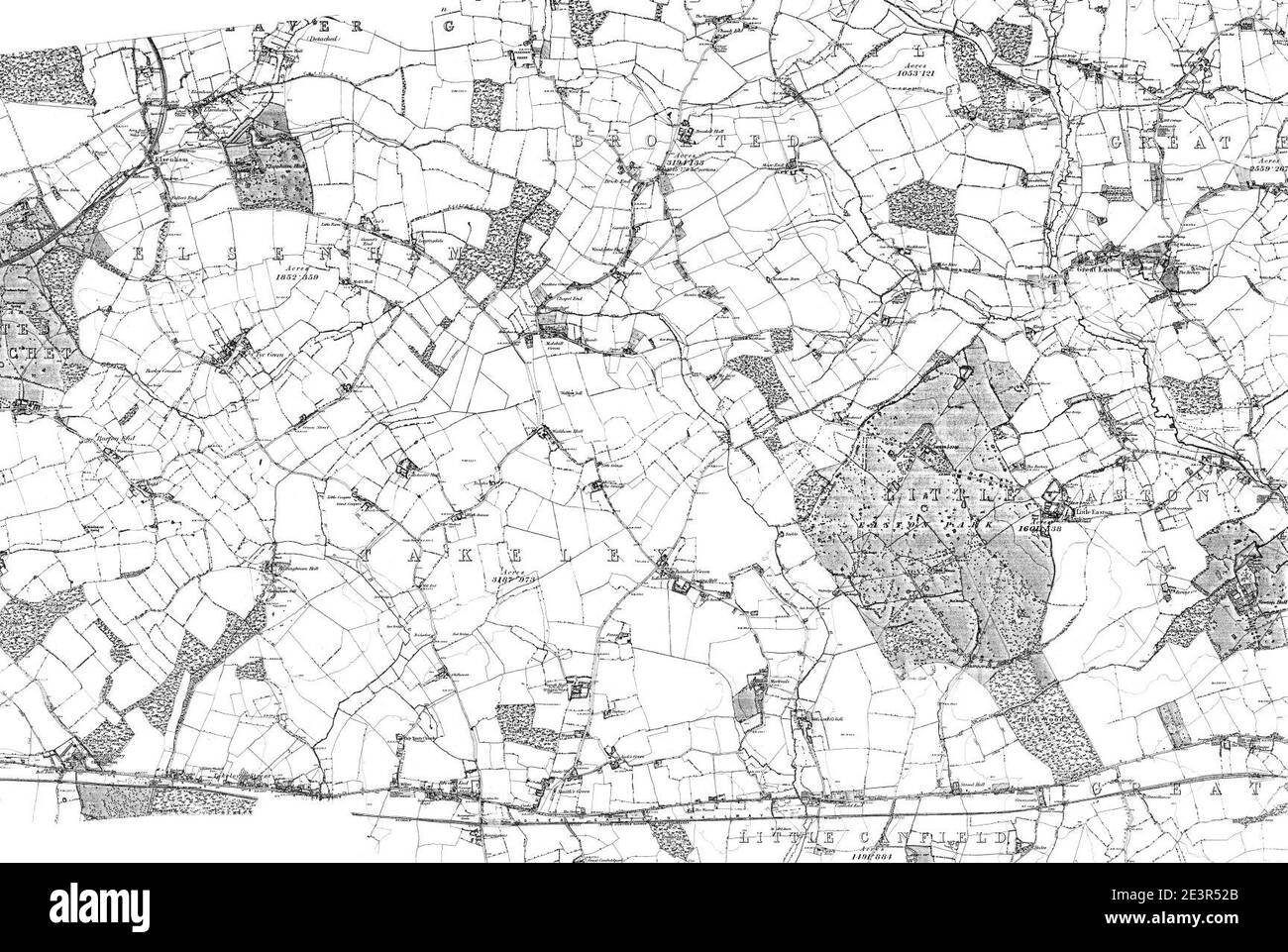 Mappa del foglio Essex 023, Ordnance Survey, 1872-1890. Foto Stock