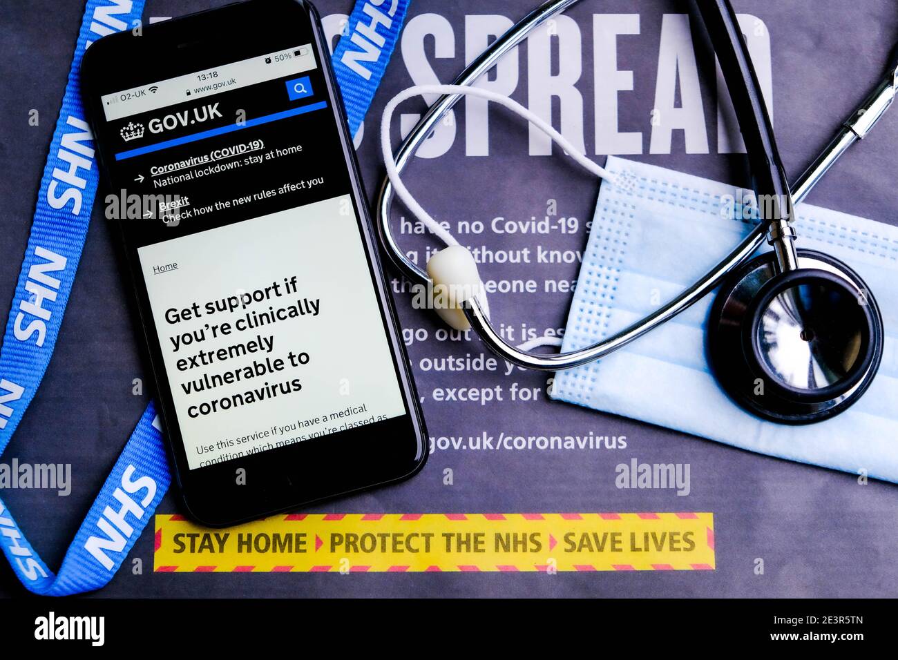 Londra UK, gennaio 20 2021, Consiglio del governo a sostegno delle persone clinicamente vulnerabili durante Coronavirus Covid-19 Pandemic Foto Stock