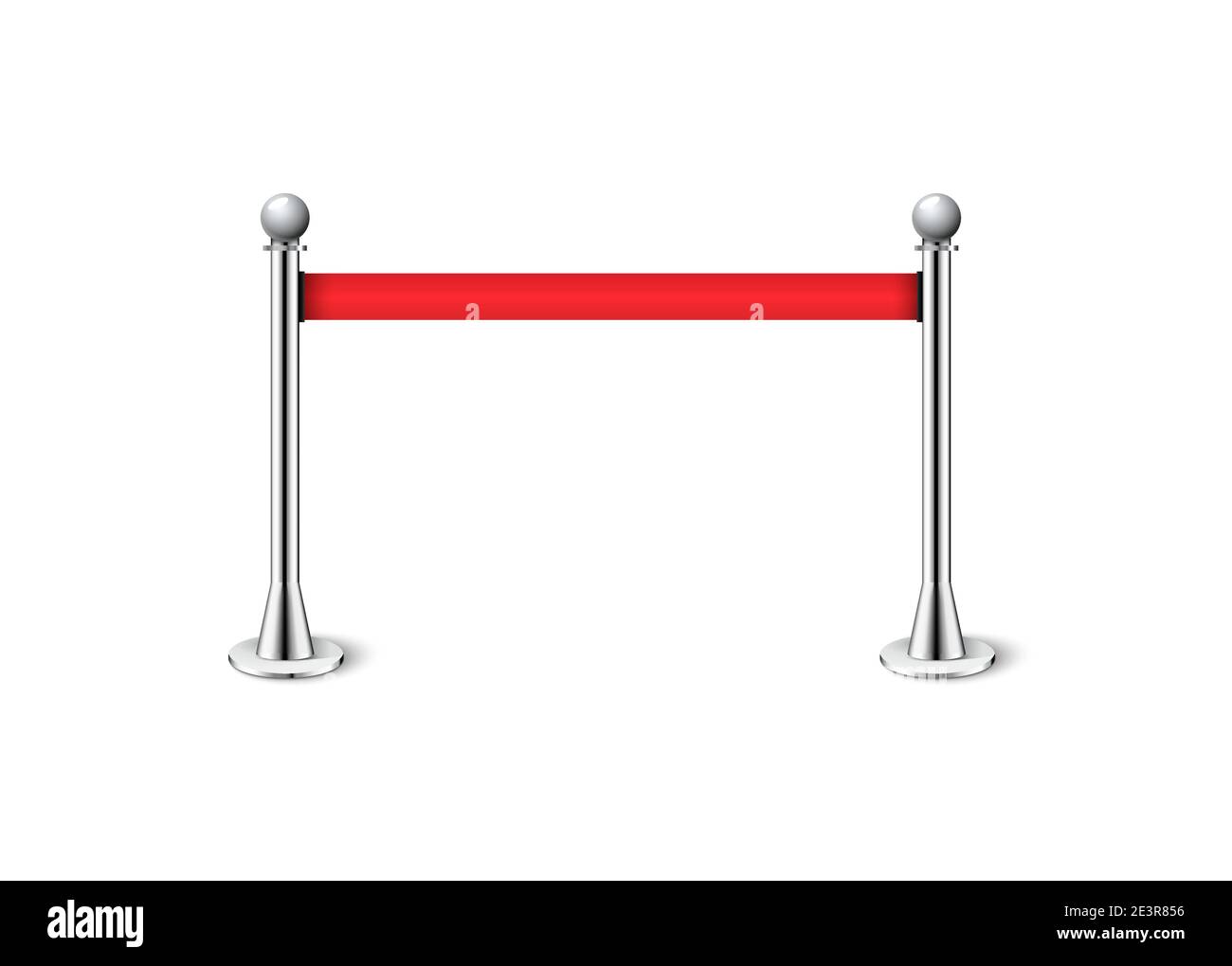 Recinzione corda rossa ingresso esclusivo evento vettore pole barriera celebrità metallo linea vip. Illustrazione Vettoriale