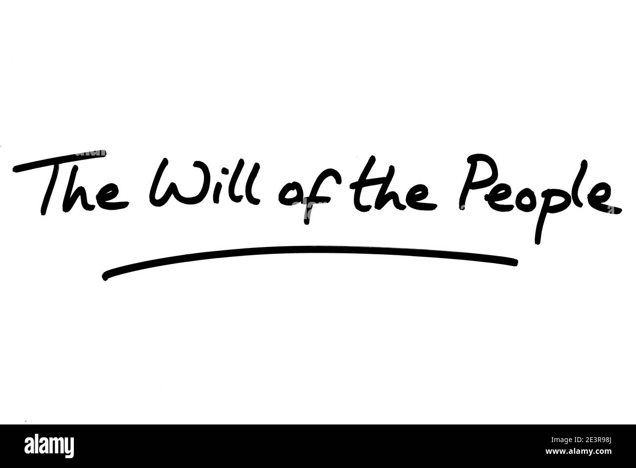 La volontà del popolo, manoscritta su sfondo bianco. Foto Stock