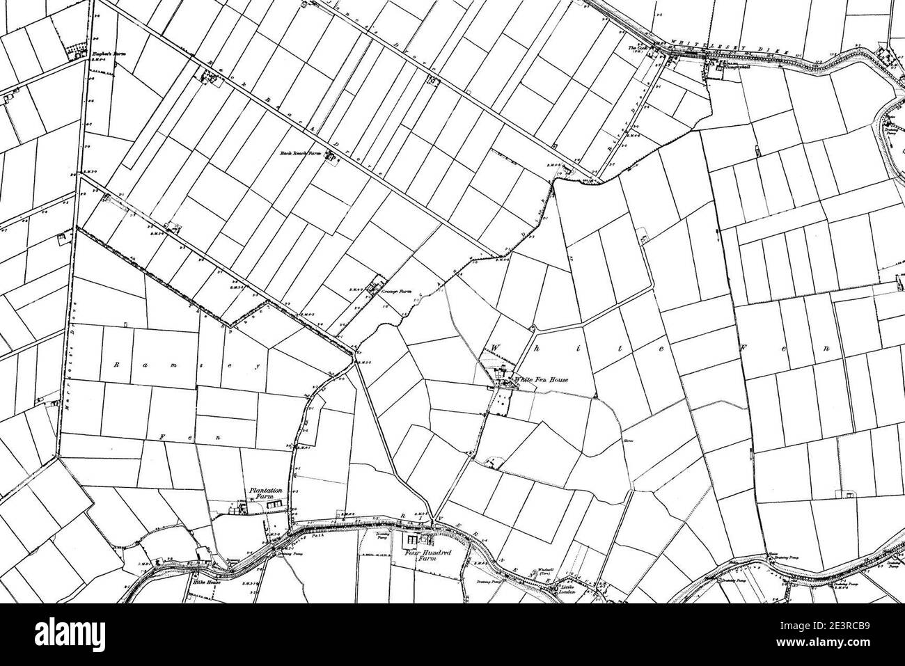 Mappa di Cambridgeshire OS Mappa nome 015-SW, Ordnance Survey, 1884-1892. Foto Stock