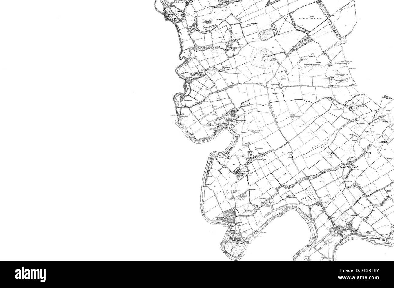 Mappa del Berwickshire foglio 030, Ordnance Survey, 1857-1862. Foto Stock