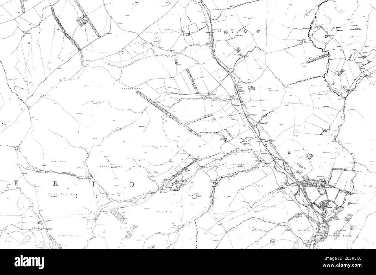 Mappa del Berwickshire foglio 213, Ordnance Survey, 1857-1862. Foto Stock