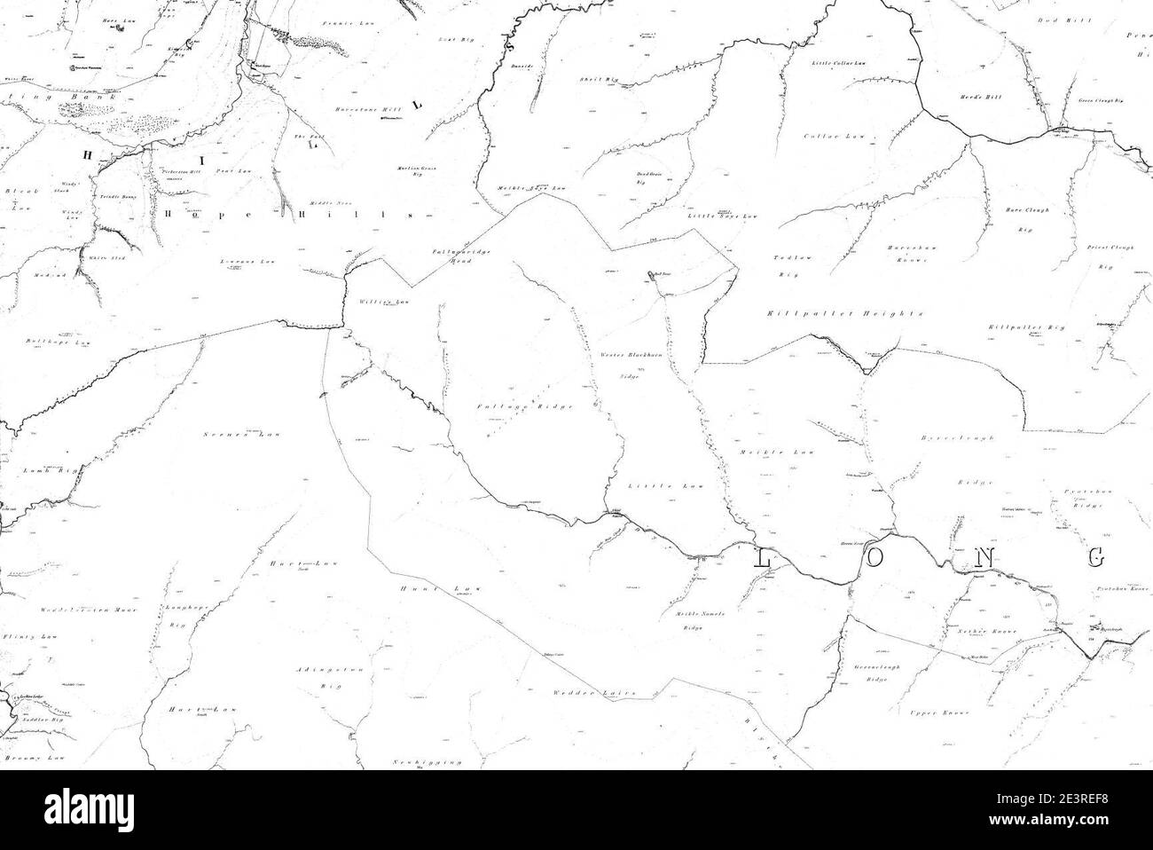 Mappa del Berwickshire foglio 008, Ordnance Survey, 1857-1862. Foto Stock