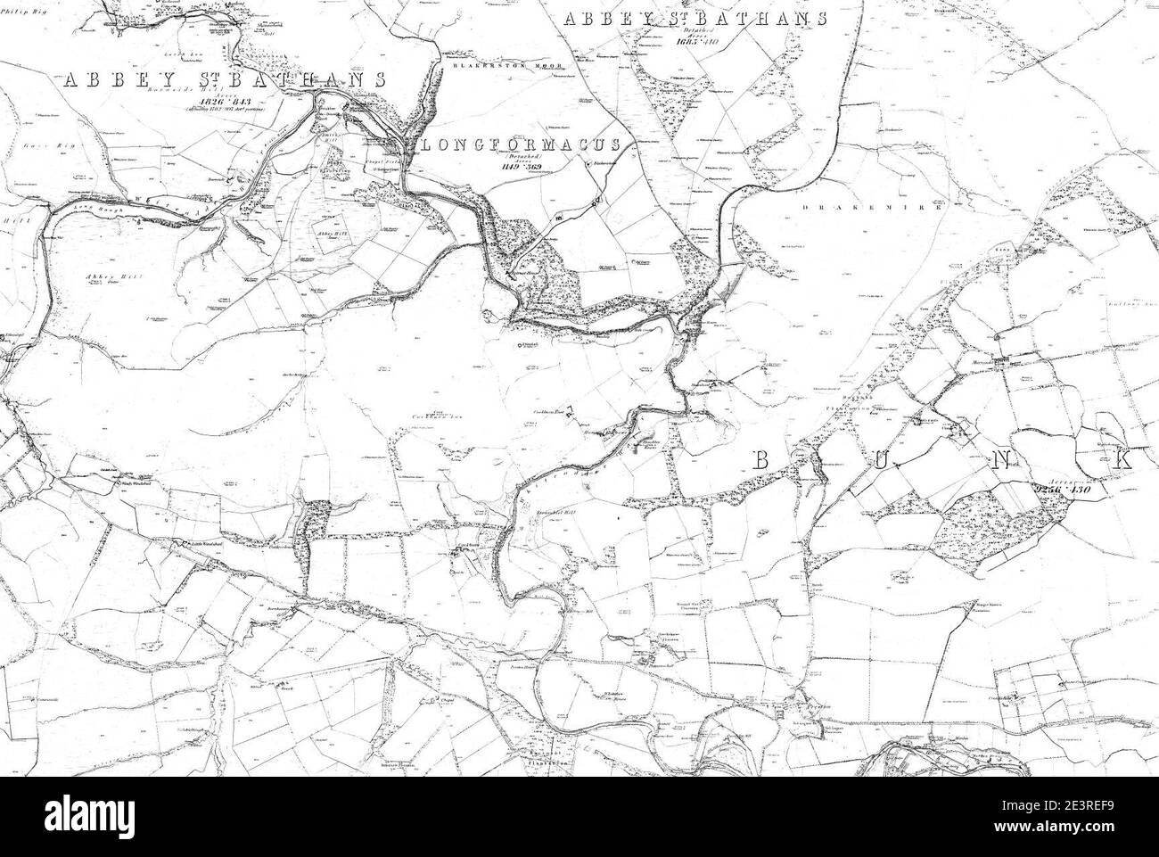 Mappa del Berwickshire foglio 010, Ordnance Survey, 1857-1862. Foto Stock