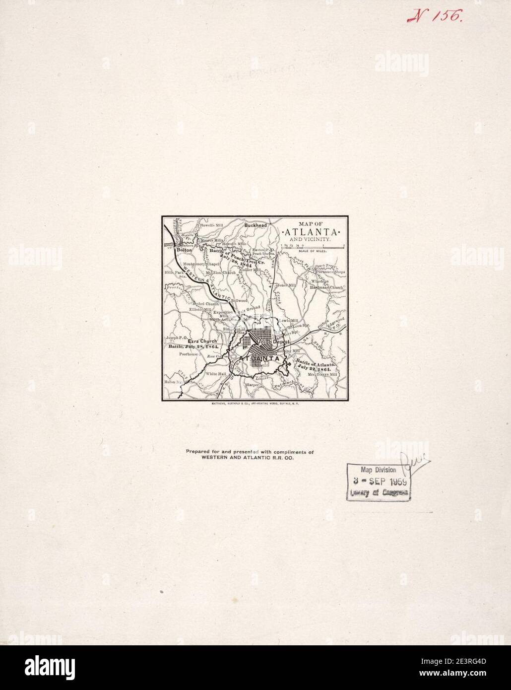 Mappa di Atlanta e dintorni Foto Stock